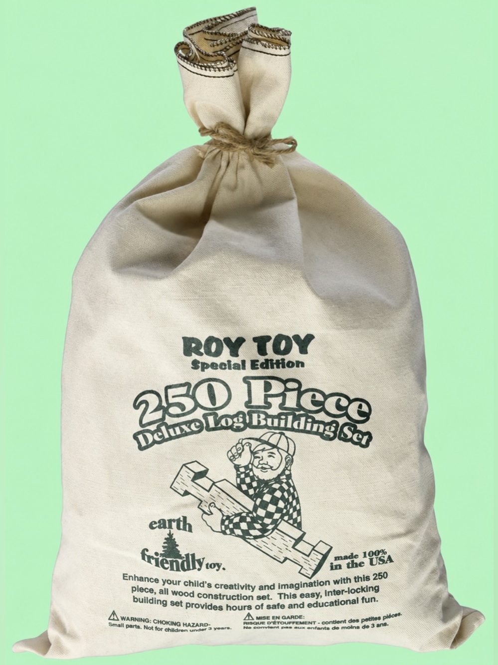 KIDS Roy Toy Special Edition Deluxe Log Building Set - 250+ Pieces